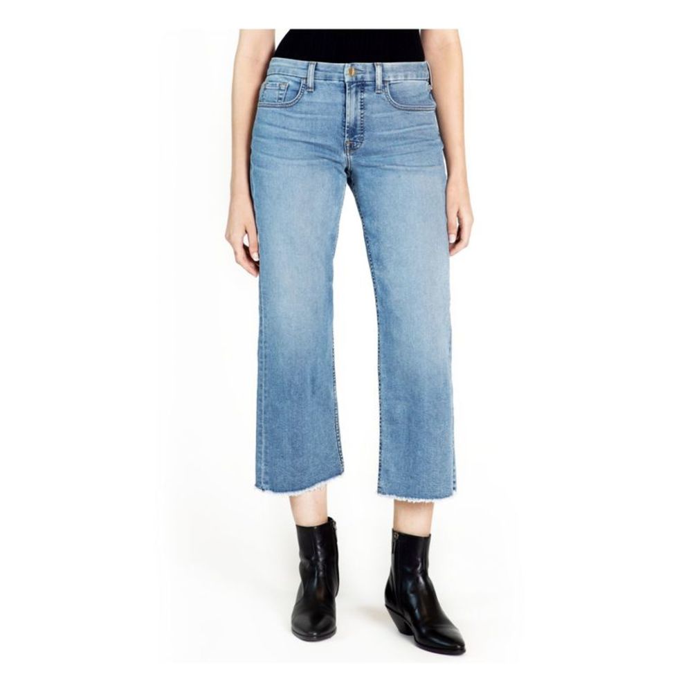 Jen 7 By 7 For All Mankind Womens Blue Wide Leg Jeans Juniors 18